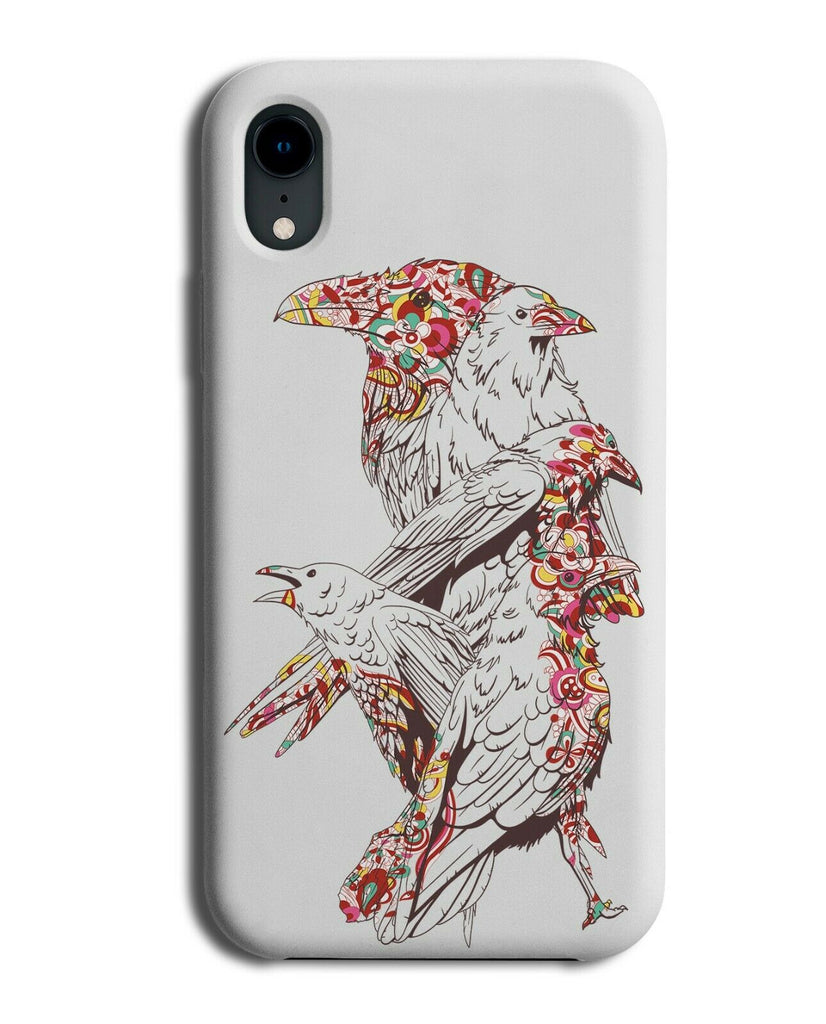 Bird Drawing Phone Case Cover Colourful Design Birdy Crow Beak Painting E491