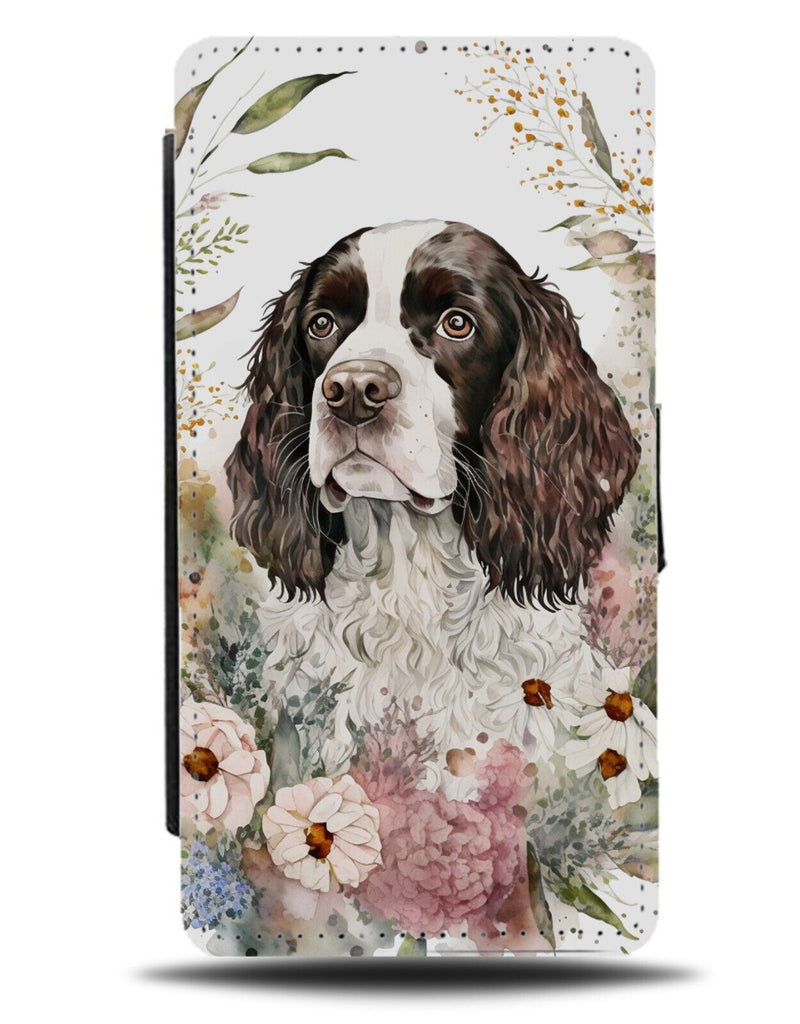English Springer Spaniel Dog Flip Wallet Case Spaniels Face Flowers Breed CZ85