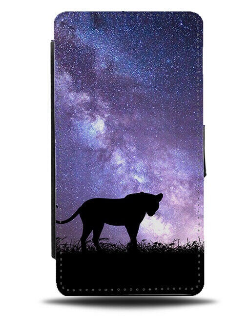Leopard Silhouette Flip Cover Wallet Phone Case Leopards Galaxy Moon i213