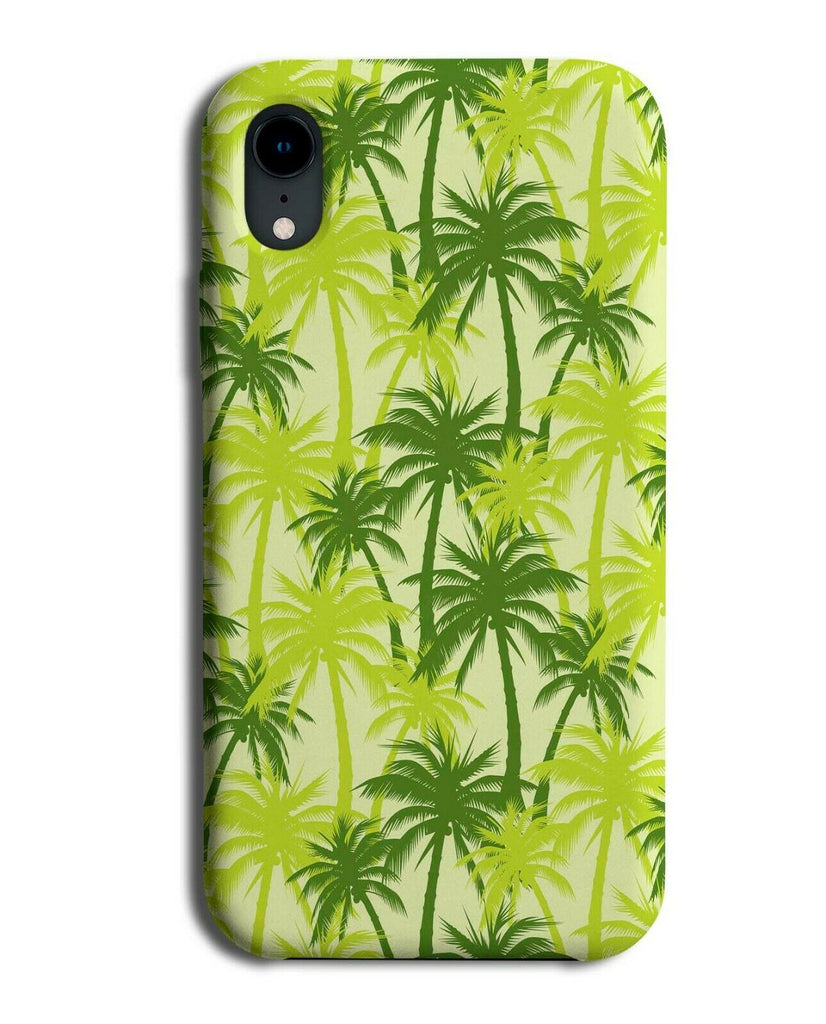 Green Palm Tree Pattern Phone Case Cover Trees Leaves Silhouette Outline F528