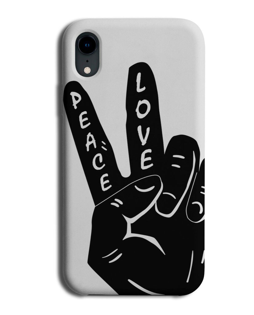Peace Love Hand Gesture Phone Case Cover Two Fingers Up Symbol Silhouette J957