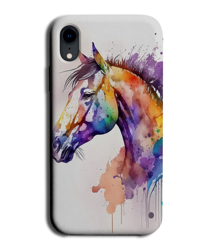 Colourful Horse Watercolour Painting Phone Case Cover Horses Art Stylish AT64