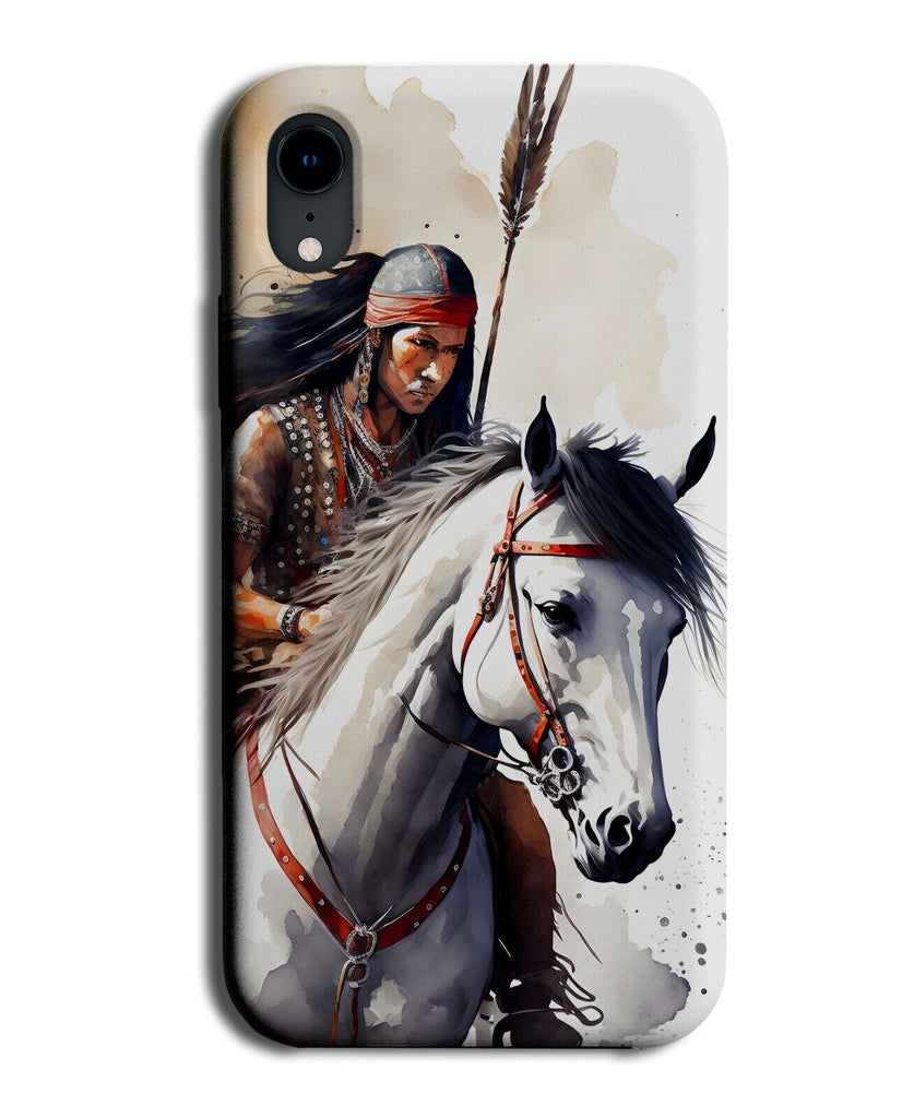 Indians Watercolour Phone Case Cover Traditional Indian Boho Horse Horses AX79