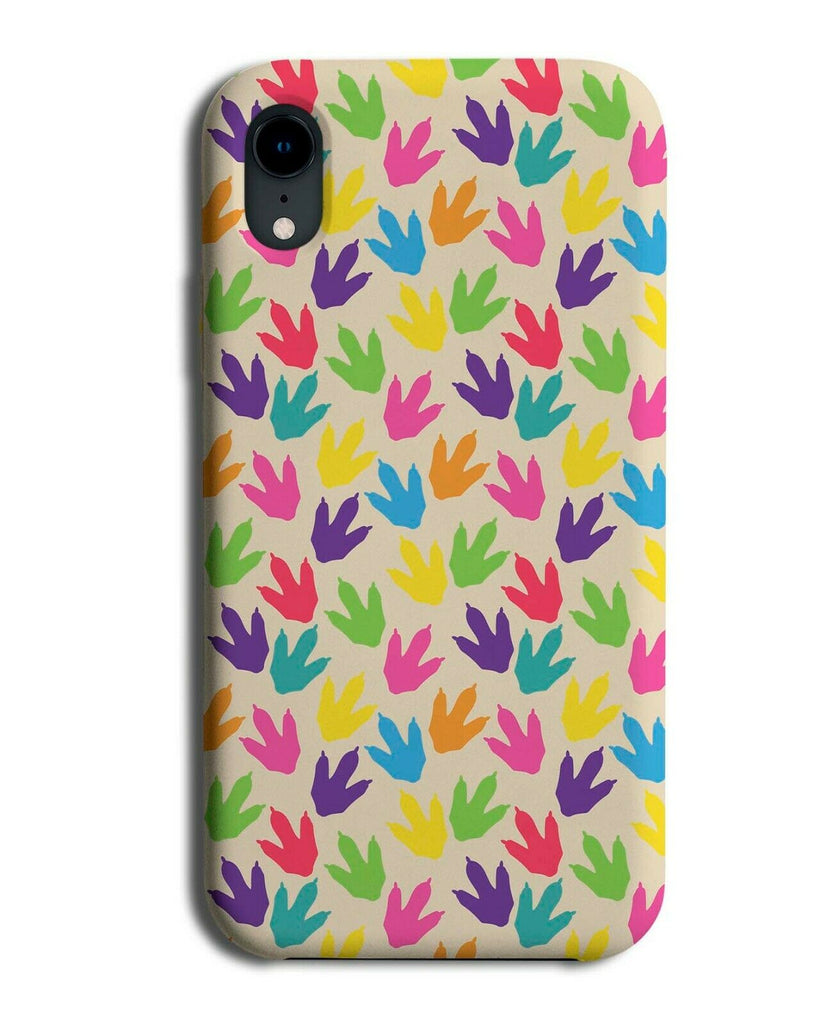 Dinosaur Footprint Phone Case Cover Colourful Multi Coloured Paw Print F458