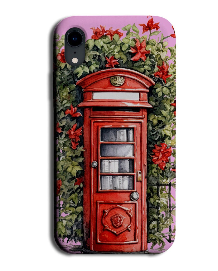 Classic London Postbox Phone Case Cover Post Box Letterbox Red Floral Roses CZ34
