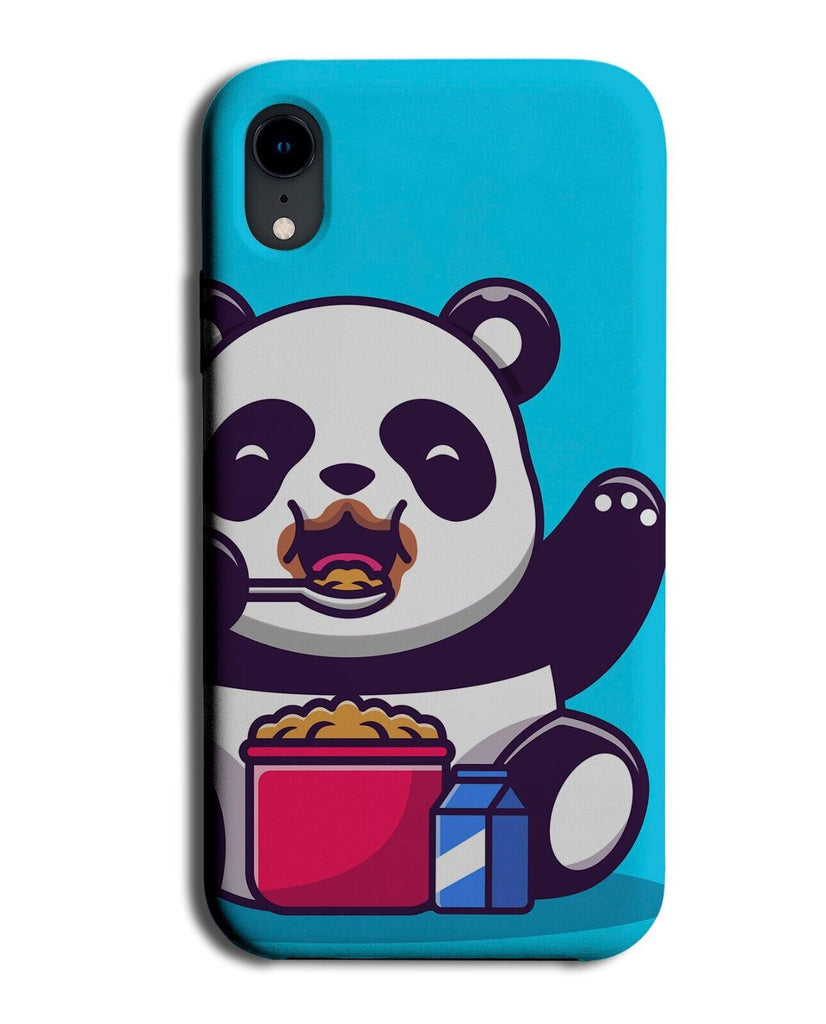 Cartoon Panda Eating Cereal Phone Case Cover Bowl Box Pandas Kawaii Anime Q627