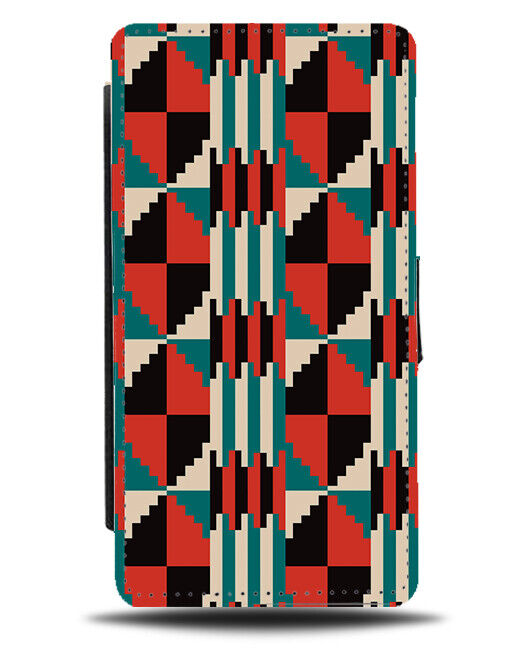Kwanzaa Tribal Pattern Flip Wallet Case Design Shapes African Africa K805