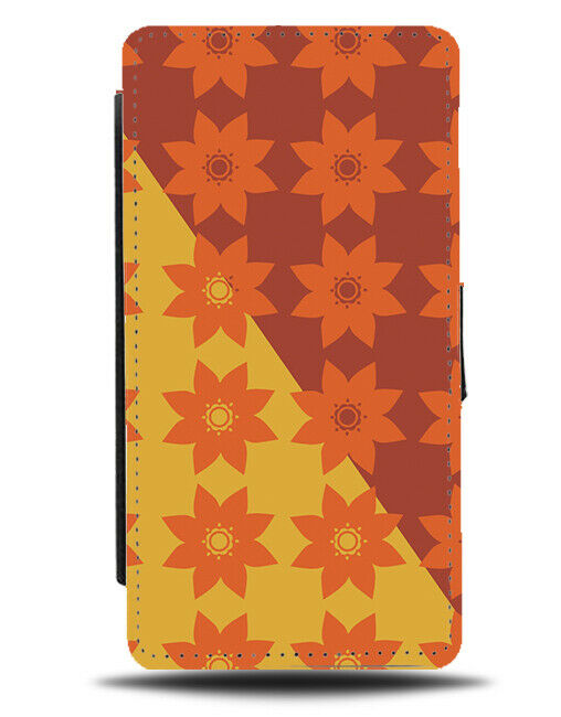 Orange Autumn Leaves Flip Cover Wallet Phone Case Falling Leaf Cartoon B581