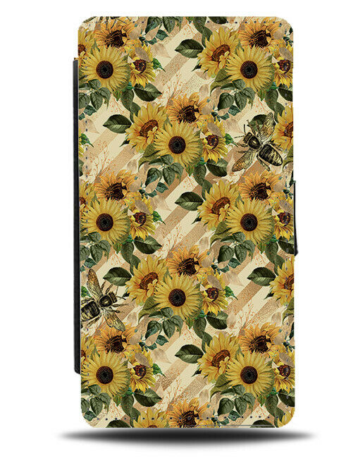 Funky Floral Sunflower Flip Wallet Case Sunflowers Plant Plants Shapes G246