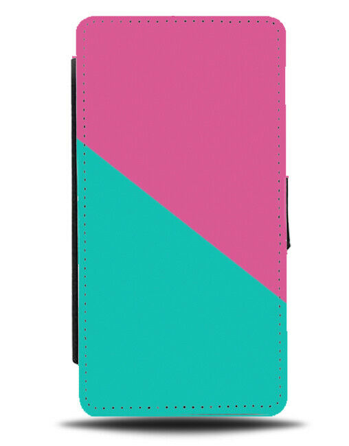 Hot Pink and Turquoise Green Flip Cover Wallet Phone Case Emo Girly Gothic i430