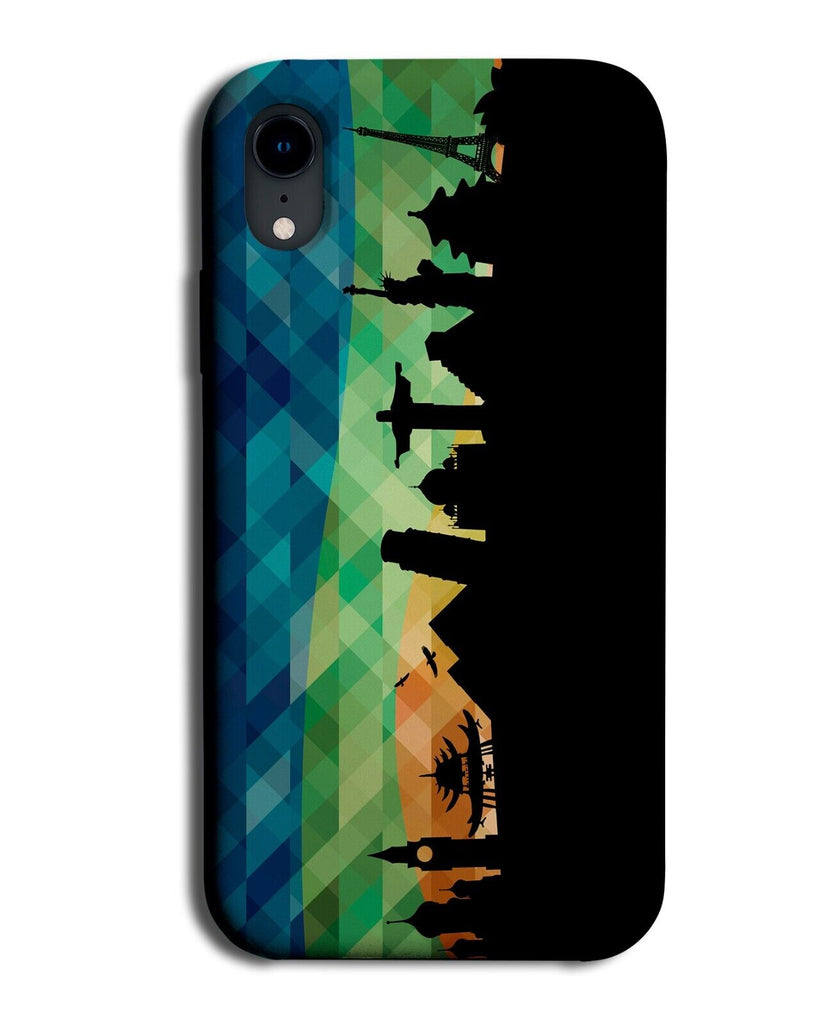 World Monuments Silhouette Phone Case Cover Buildings Landmarks Around The P202