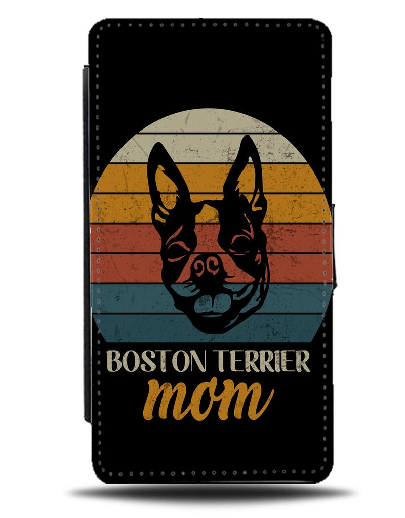 Boston Terrier Mum Flip Wallet Case Mom Owner Funny Quote Phrase Pet Saying AE89