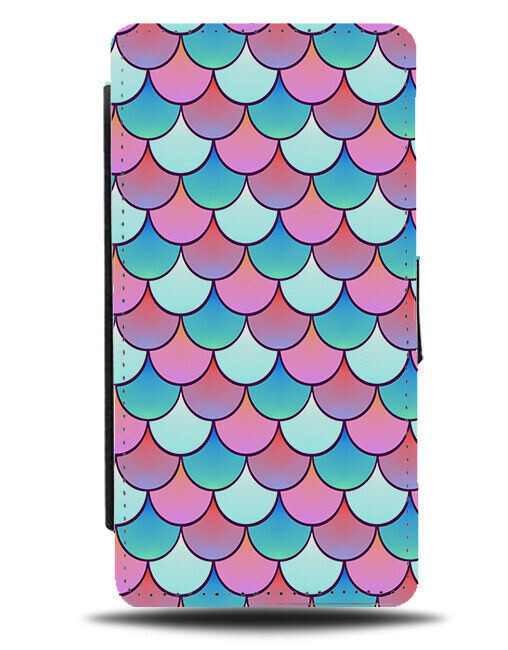 Girly Colourful Mermaid Tail Scales Flip Wallet Case Scale Fish Mermaids E614