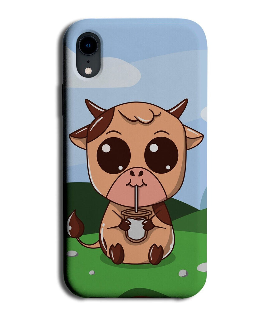 Funny Cow Drinking Milk Phone Case Cover Cows Cartoon Farm Animal Kids AG57