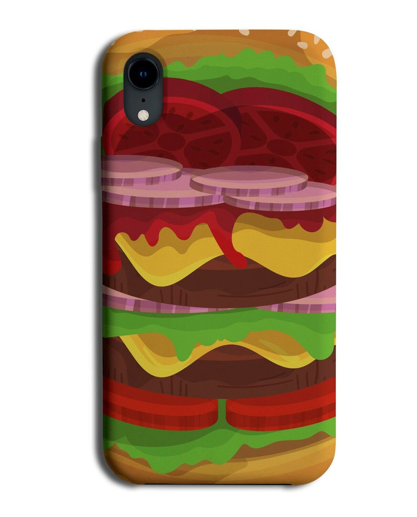 Novelty Hamburger Phone Cover Case Ingredients Burger Cartoon Design J078