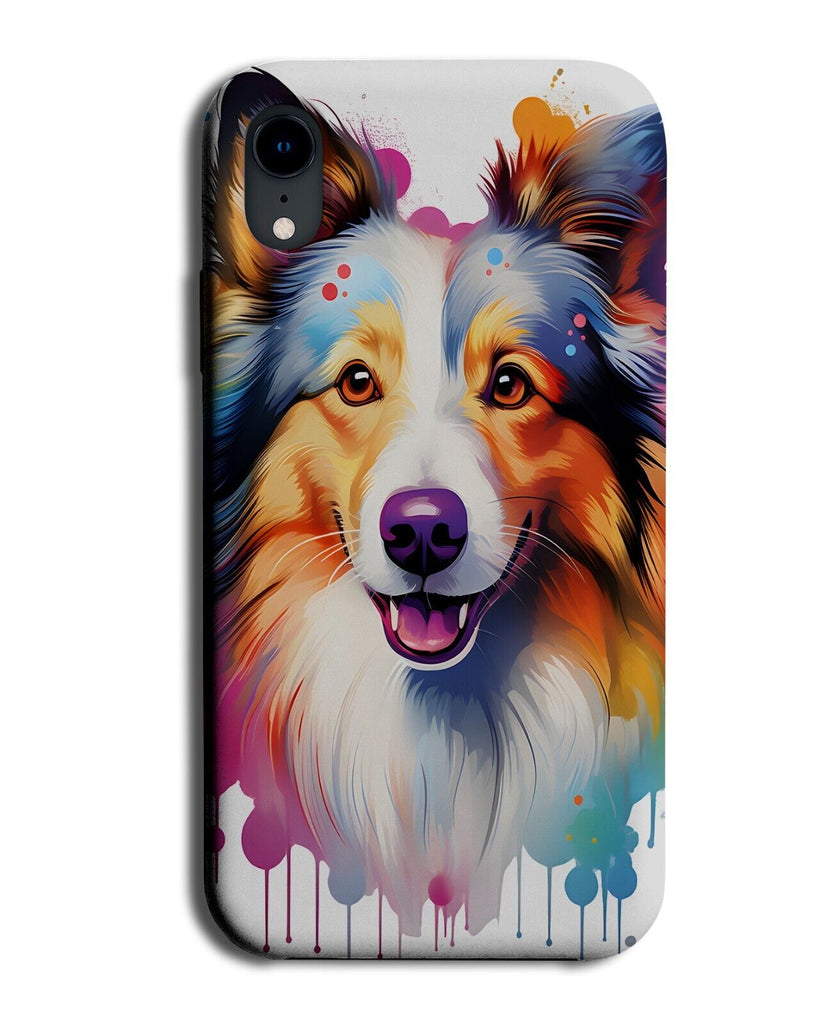 Colourful Shetland Sheepdog Phone Case Cover Sheep Dog Dripping Graffiti CN68