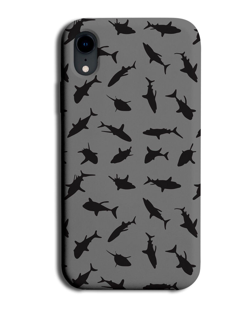 Grey Silhouettes Shapes Phone Case Cover Pattern Silhouette Shape Gray Sea BA77