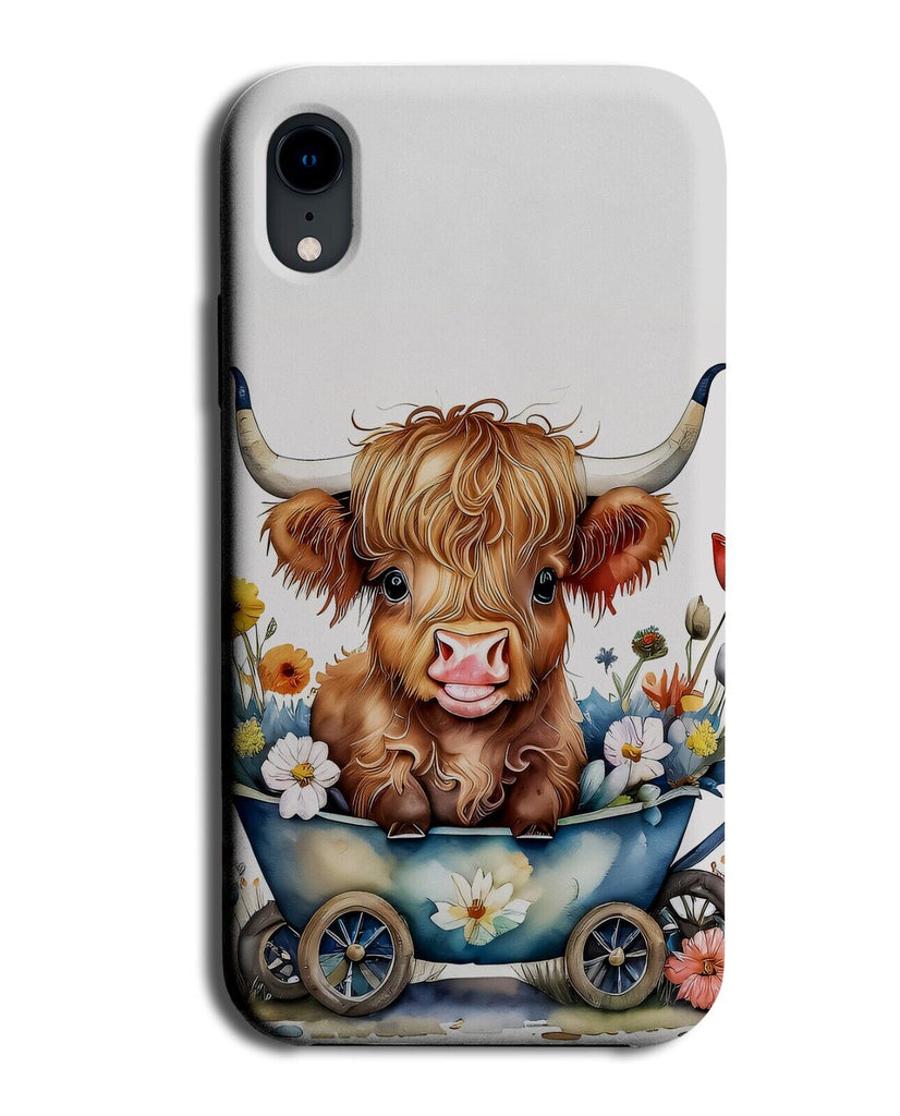 Funny Baby Highland Cow In The Bath Phone Case Cover Scottish Cattles Catle CF84