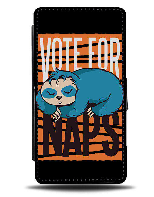 Sloth Election Campaign Quote Flip Wallet Case Funny Vote For Naps Sleep K279