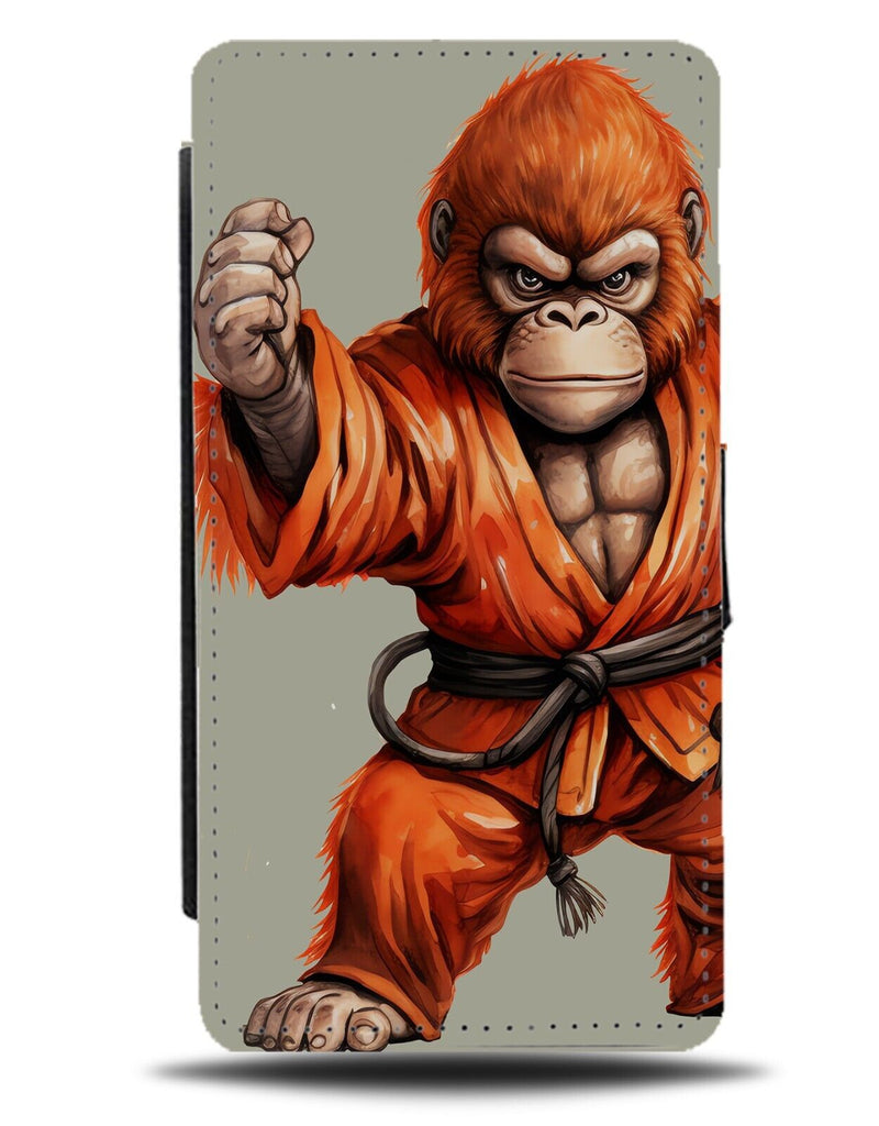 Funny Orangutang Ninja Flip Wallet Case Fighter Orangutang Judo Karate Robe CG53