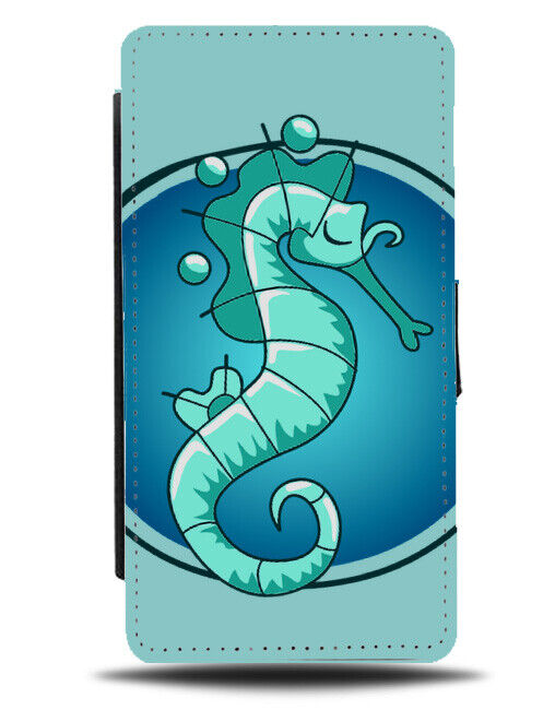 Childrens Seahorse Design Flip Wallet Case Underwater Marine Sea Horse K252