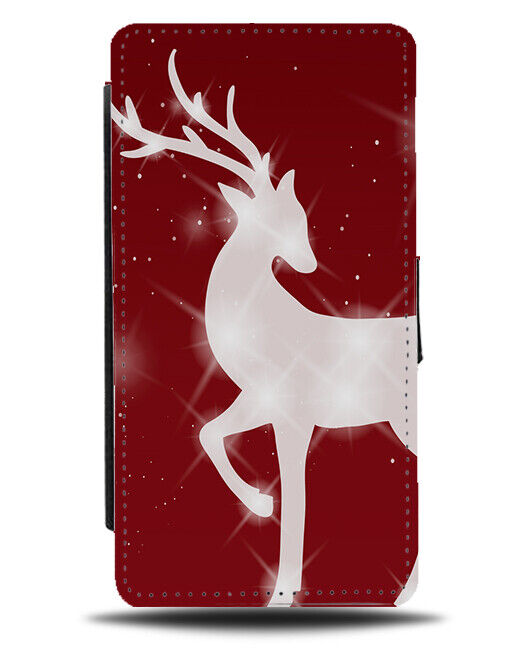 The Magic Reindeer Photo Flip Wallet Case Design Red Christmas Twinkle Xmas N758