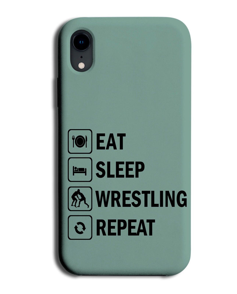 Eat Sleep Wrestling Repeat Phone Case Cover Pro Wrestle Funny Gift Wrestler BK53