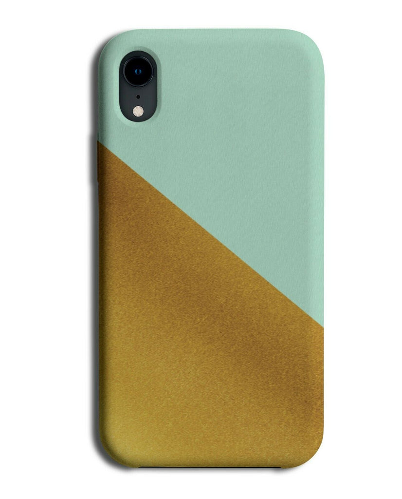 Mint Green and Gold Phone Case Cover Light Pastel Green Golden Coloured i418