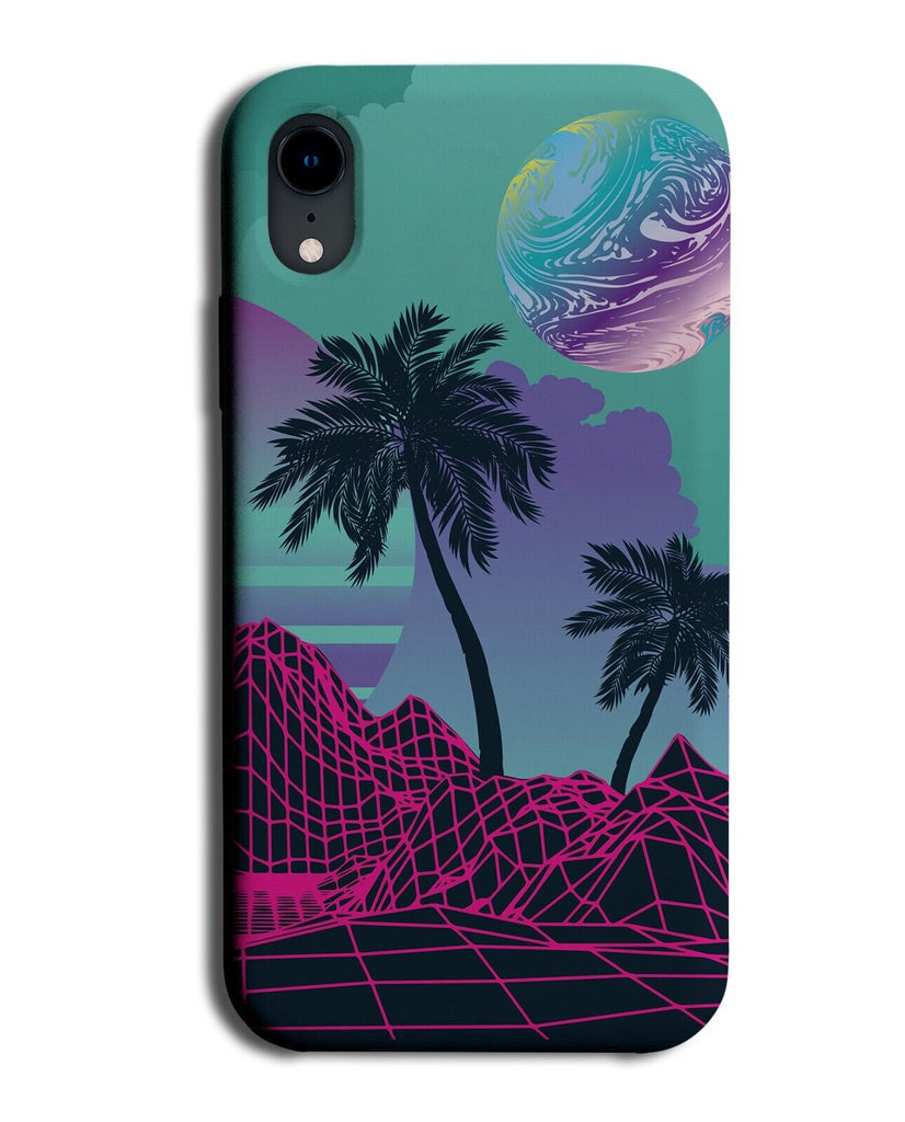 Novelty Tropical Island In Space Phone Case Cover Retros 80s Vibes Vibe CR36