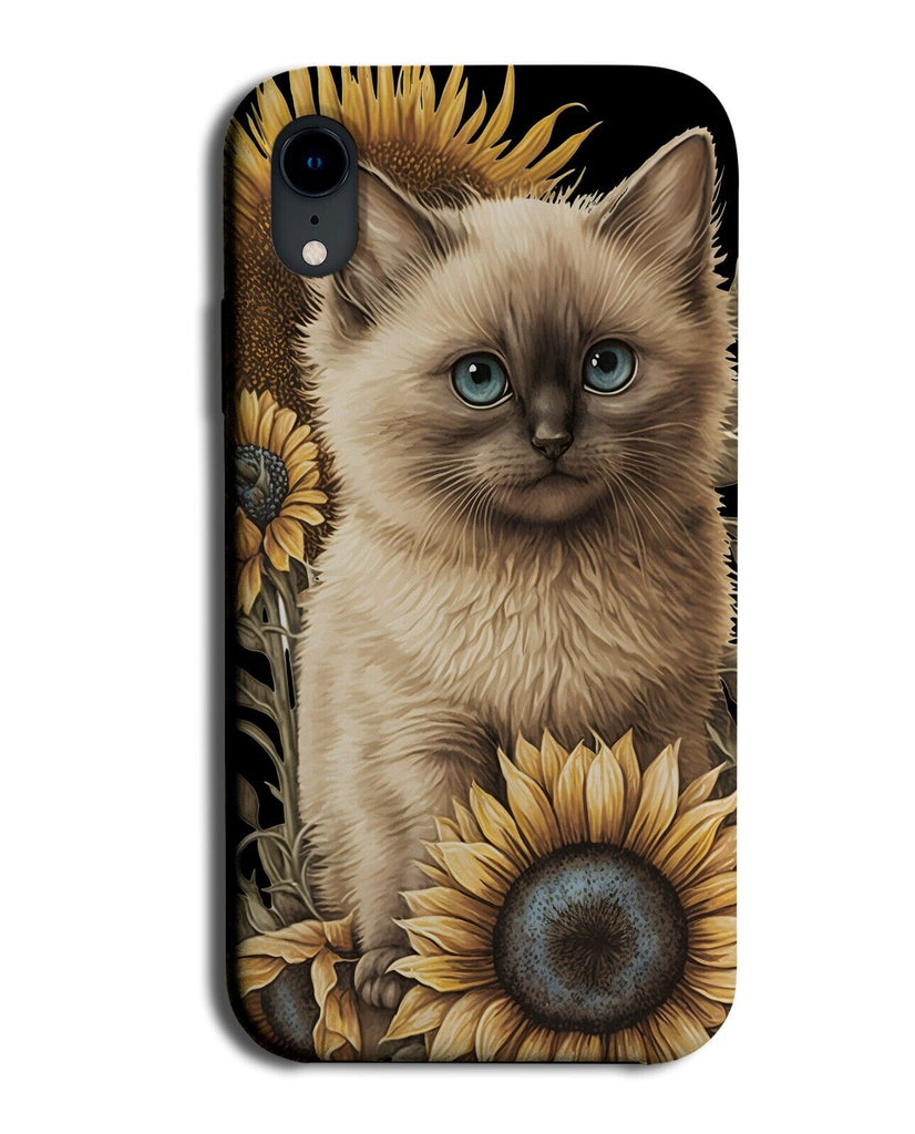 Burmese Cat With Sunflowers Phone Case Cover Sunflower Sunflower Breed Cats AG85