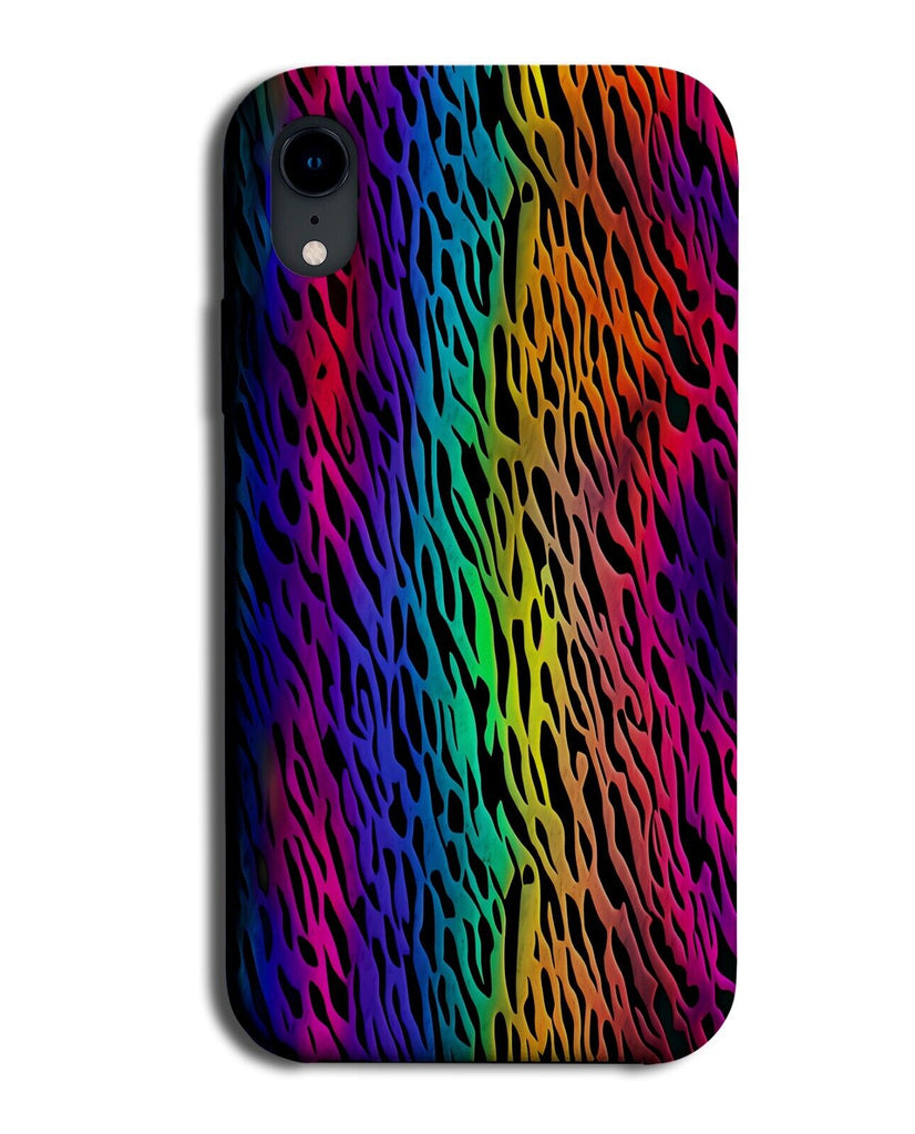 Multicoloured Leopard Print Skin Phone Case Cover Pattern Stripes Rainbow Da84