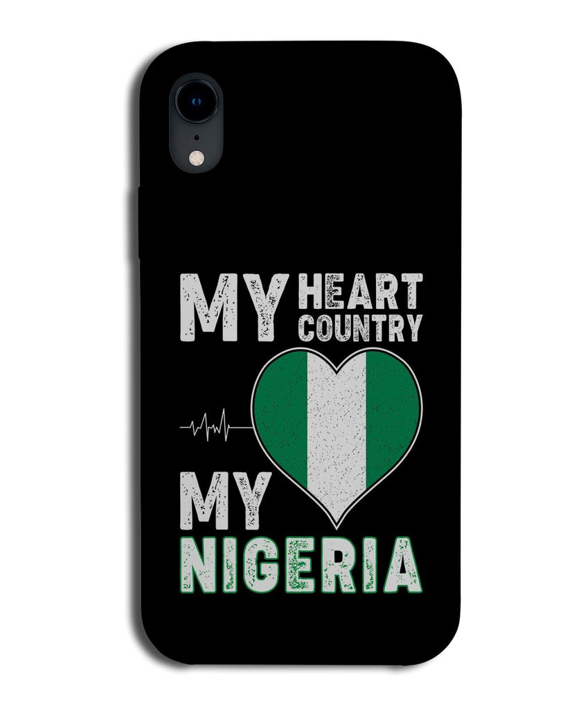 My Heart Is In Nigeria Phone Case Cover Nigerian Flag Novelty Patriotic DE87