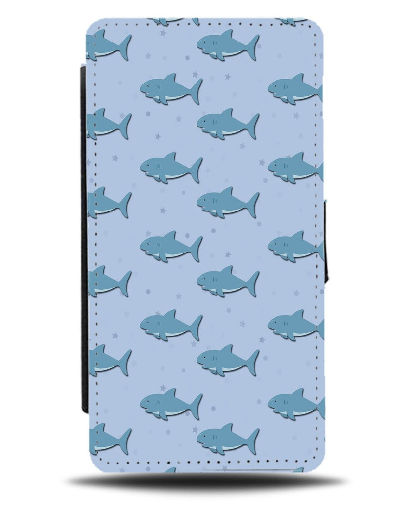 Children's Story Book Sharks Flip Wallet Case Shark Blue Ocean Sera Kids BA61