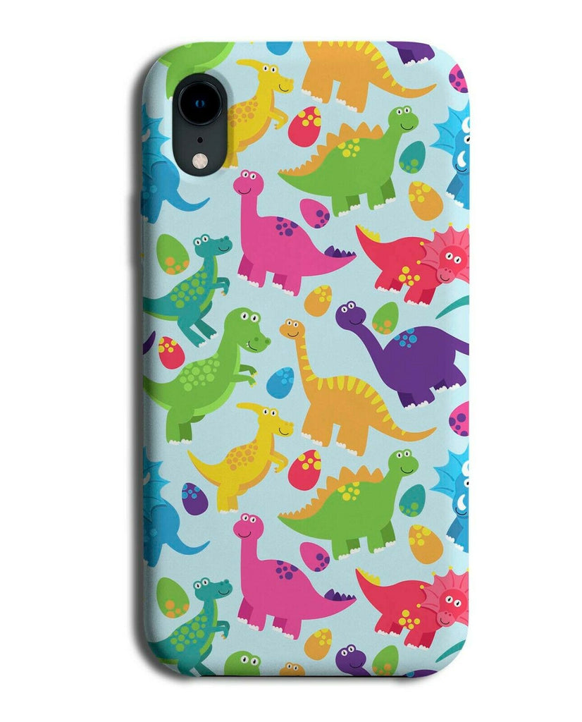 Colourful Dinosaurs Kids Phone Case Cover Childrens Baby Babies Baby Blue F465