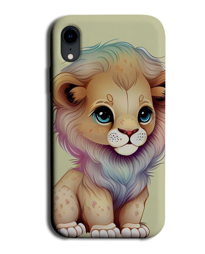 Kawaii Lion Phone Case Cover Anime Lions Face Cartoon Colourful Mane Kids AH61
