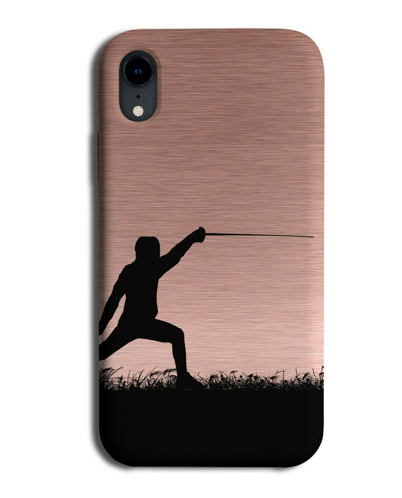 Fencing Phone Case Cover Fencer Sport Gift Rose Gold Coloured i672