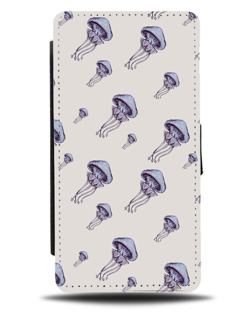 Jellyfish Pattern Flip Wallet Case Jelly Fish Swimming Purple Bobbing Boxed BX19