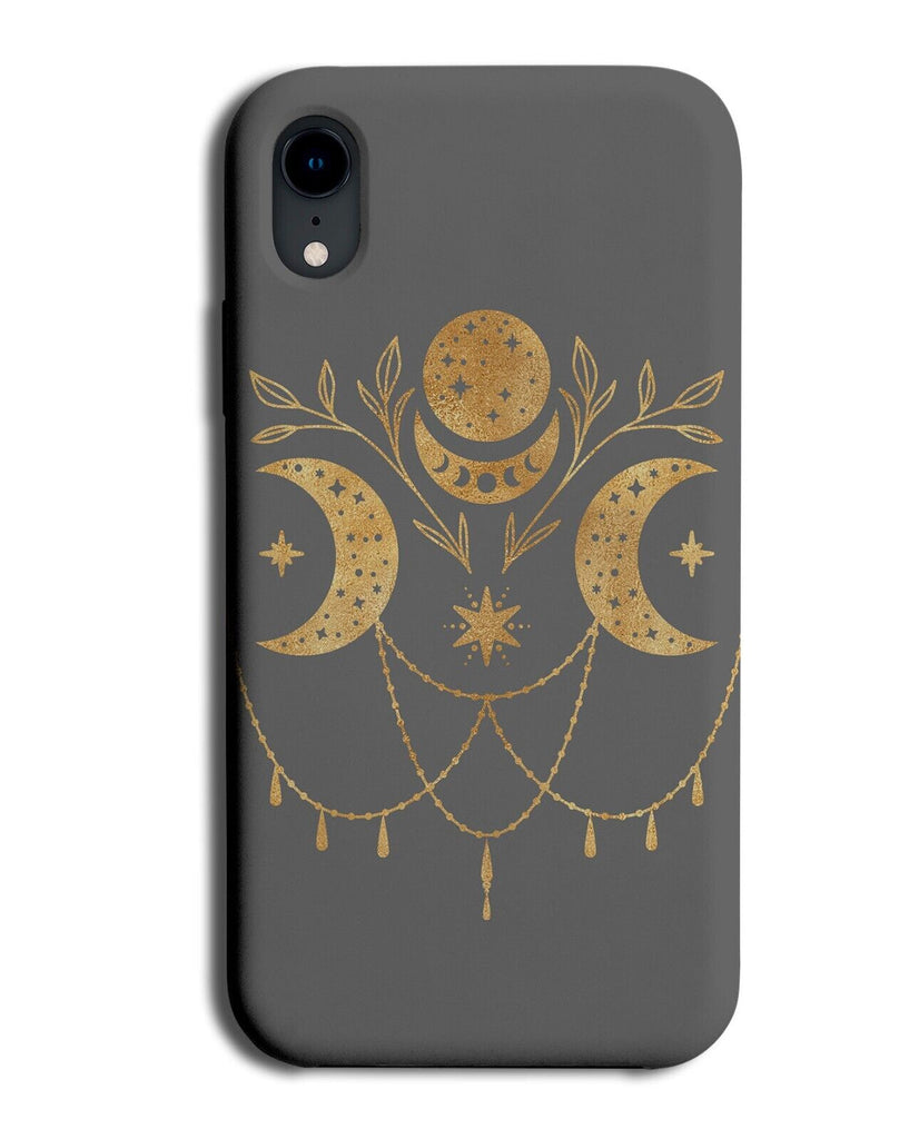 Grey and Gold Mystic Moons Symbol Phone Case Cover Symbols Signs Golden P332A