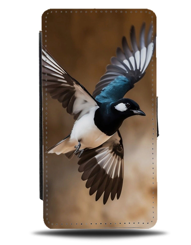 Flying Magpie Photograph Flip Wallet Case Photo Picture Magpies Mag Pie CQ77