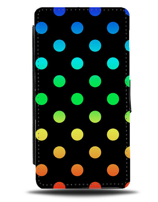Black With Multicoloured Polka Dot Flip Cover Wallet Phone Case Spots Dots i540