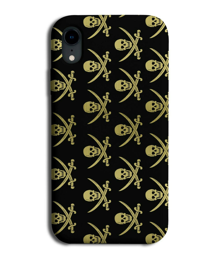 Black and Gold Pirate Skulls Phone Case Cover Skull and Crossbones Pirates si441