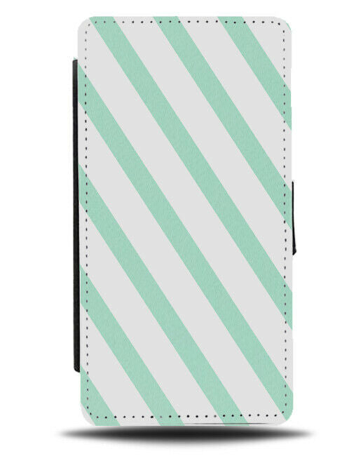 White and Mint Green Stripes On Flip Cover Wallet Phone Case Pattern Pastel i811