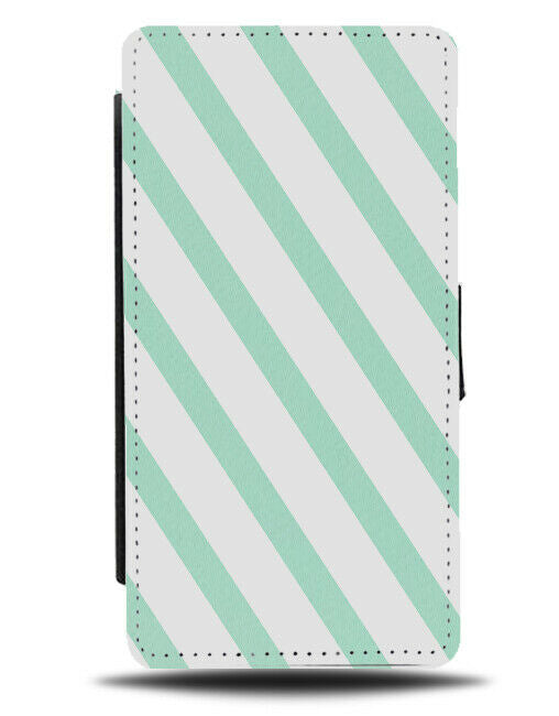 White and Mint Green Stripes On Flip Cover Wallet Phone Case Pattern Pastel i811