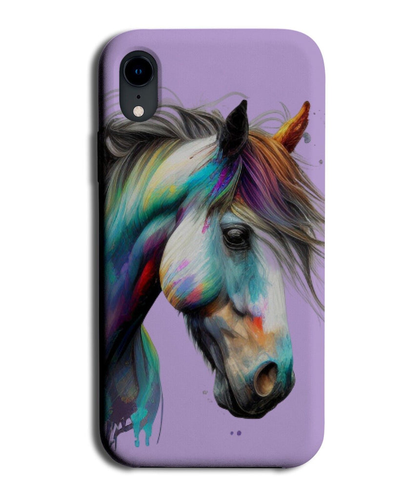 Colourful Horse Head Phone Case Cover Funny Hair Mane Long Face White Pony BF51