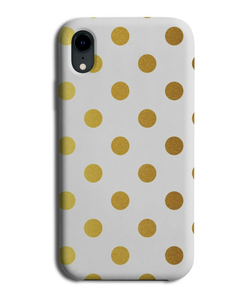 White & Golden Spots Phone Case Cover Spotted Dots Spotty Print Gold Polka i521