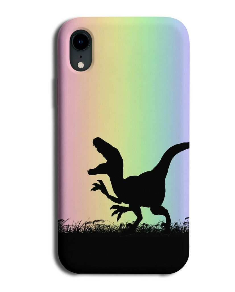 Dinosaur Silhouette Phone Case Cover Dinosaurs Rainbow Colourful I081