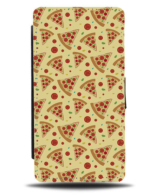 Pizza Pattern Flip Wallet Case Novelty Design Pizzas Slice Slices Patterned K072