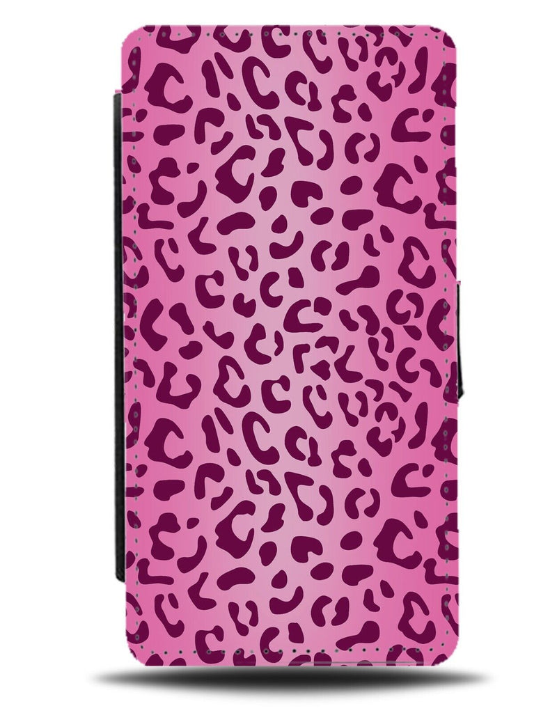 Hot Pink Leopard Print Spots Flip Wallet Case Spot Skin Design Pattern Dark AY46