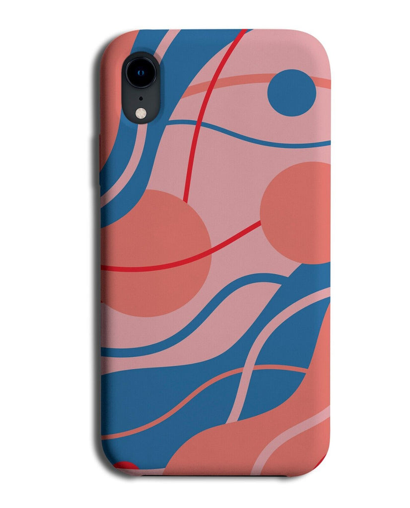 Abstract Art Design Phone Case Cover Peach Pink Shapes Artistic Blobs N005