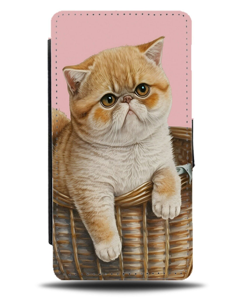 Exotic Shorthair Cat Flip Wallet Case Blonde Ginger White Novelty Breed DD09